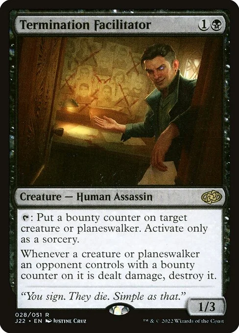 Termination Facilitator, carta Magic di tipo Creature — Human Assassin illustrata da Justine Cruz