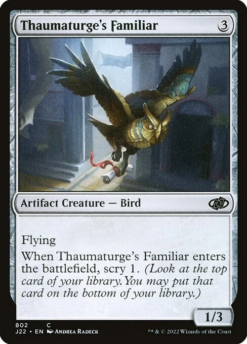 Thaumaturge's Familiar, carta Magic di tipo Artifact Creature — Bird illustrata da Andrea Radeck