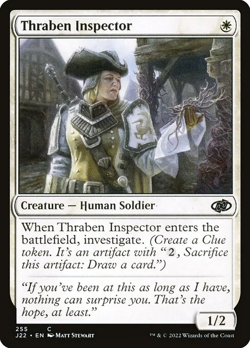 Thraben Inspector, carta Magic di tipo Creature — Human Soldier illustrata da Matt Stewart
