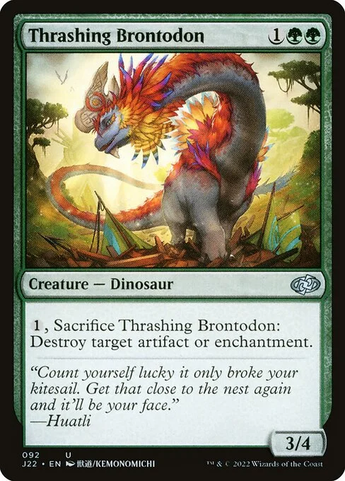 Thrashing Brontodon, carta Magic di tipo Creature — Dinosaur illustrata da Kemonomichi