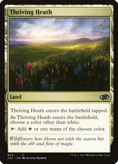 Thriving Heath, carta Magic di tipo Land illustrata da Alayna Danner