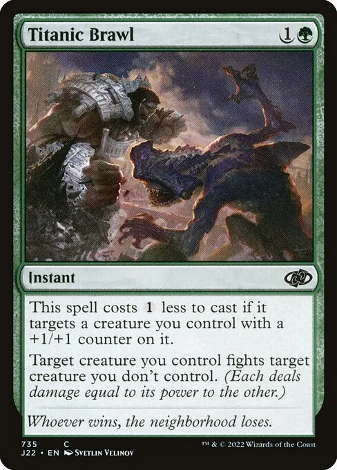 Titanic Brawl, carta Magic di tipo Instant illustrata da Svetlin Velinov