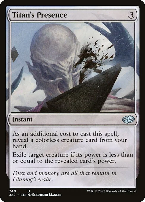 Titan's Presence, carta Magic di tipo Instant illustrata da Slawomir Maniak