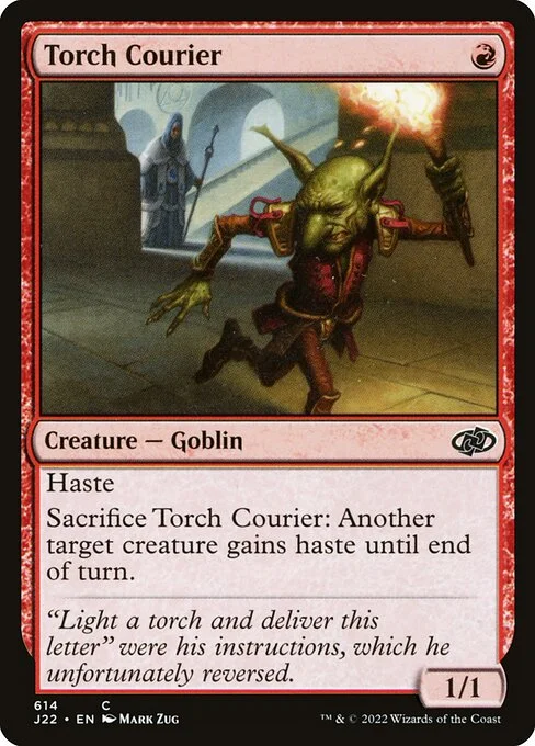 Torch Courier, carta Magic di tipo Creature — Goblin illustrata da Mark Zug