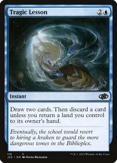 Tragic Lesson, carta Magic di tipo Instant illustrata da Olena Richards