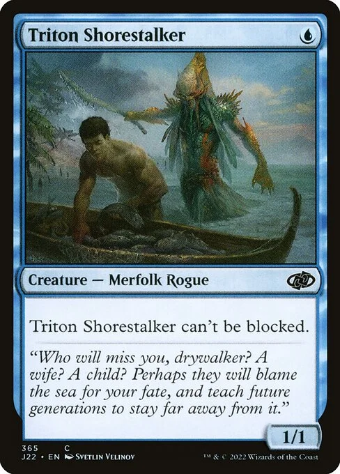 Triton Shorestalker, carta Magic di tipo Creature — Merfolk Rogue illustrata da Svetlin Velinov