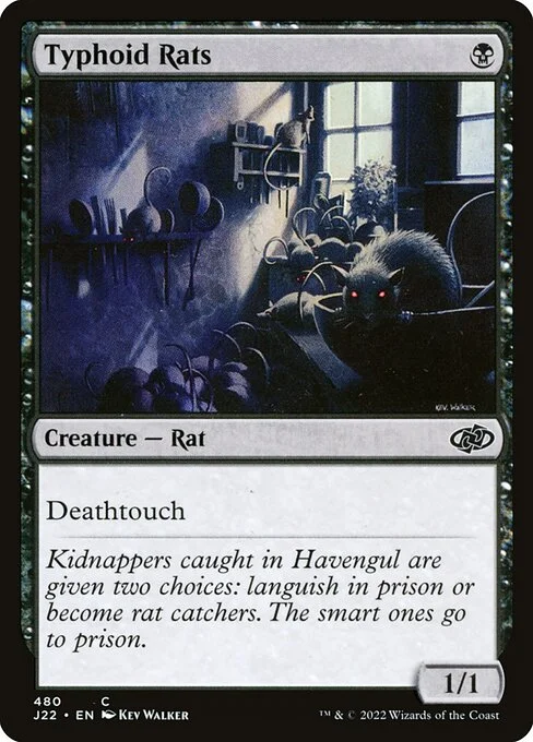 Typhoid Rats, carta Magic di tipo Creature — Rat illustrata da Kev Walker