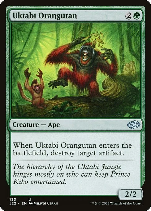 Uktabi Orangutan, carta Magic di tipo Creature — Ape illustrata da Milivoj Ćeran
