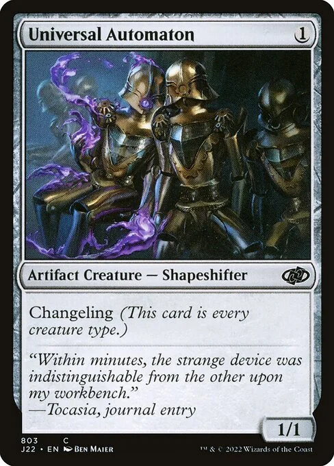 Universal Automaton, carta Magic di tipo Artifact Creature — Shapeshifter illustrata da Ben Maier