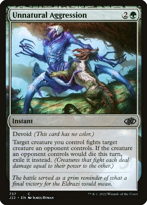 Unnatural Aggression, carta Magic di tipo Instant illustrata da James Ryman