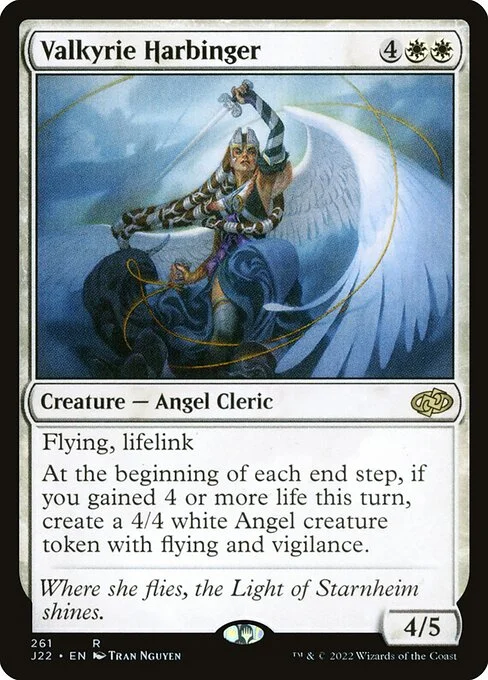Valkyrie Harbinger, carta Magic di tipo Creature — Angel Cleric illustrata da Tran Nguyen