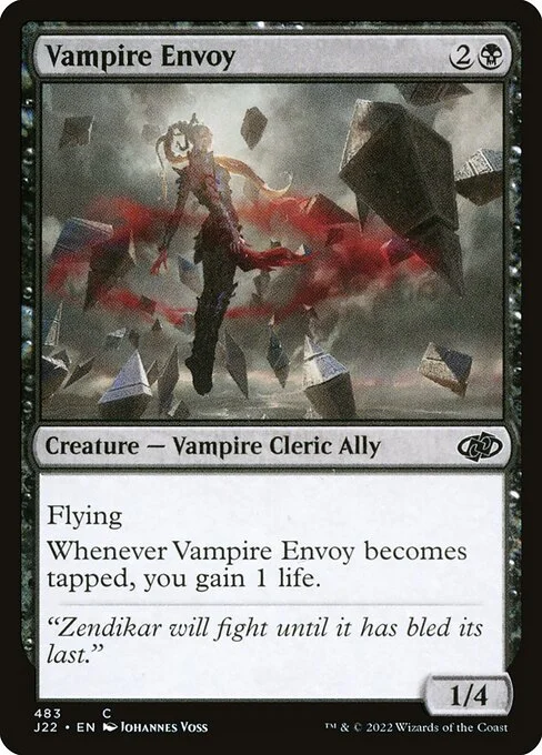 Vampire Envoy, carta Magic di tipo Creature — Vampire Cleric Ally illustrata da Johannes Voss