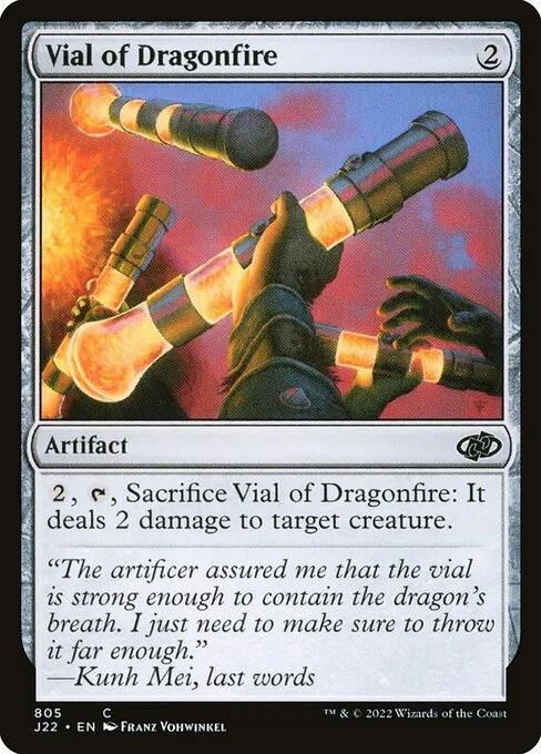 Vial of Dragonfire, carta Magic di tipo Artifact illustrata da Franz Vohwinkel