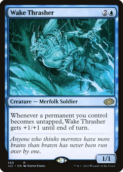Wake Thrasher, carta Magic di tipo Creature — Merfolk Soldier illustrata da Jesper Ejsing