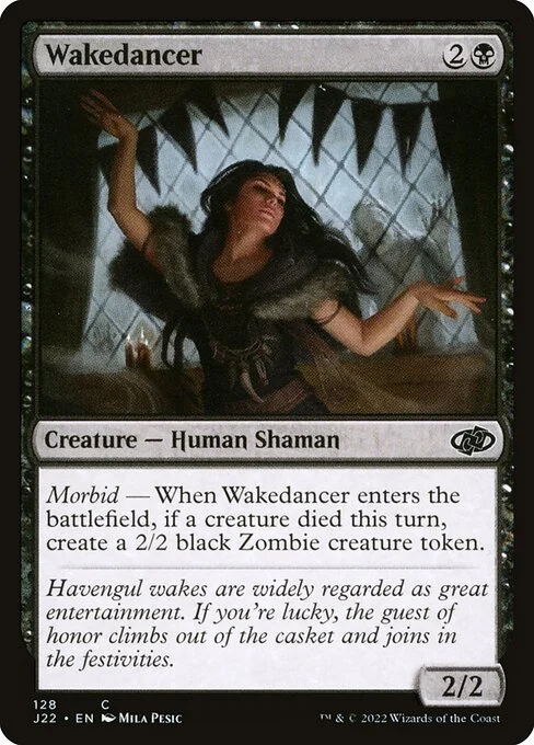 Wakedancer, carta Magic di tipo Creature — Human Shaman illustrata da Mila Pesic