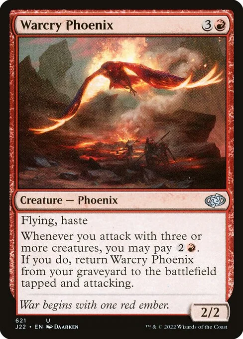 Warcry Phoenix, carta Magic di tipo Creature — Phoenix illustrata da Daarken