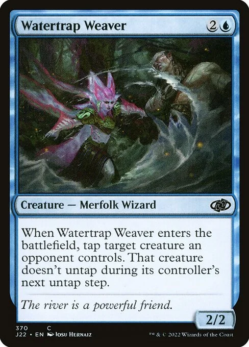 Watertrap Weaver, carta Magic di tipo Creature — Merfolk Wizard illustrata da Josu Hernaiz