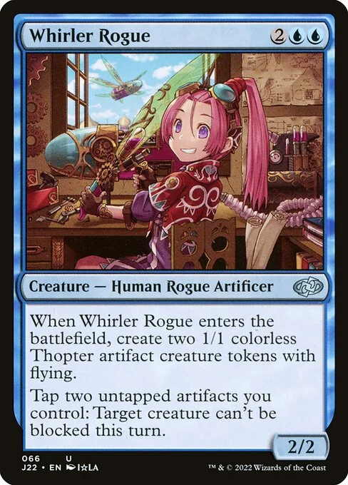 Whirler Rogue, carta Magic di tipo Creature — Human Rogue Artificer illustrata da I☆LA