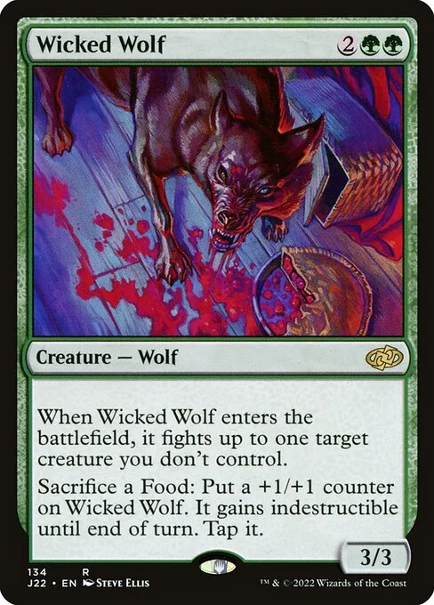 Wicked Wolf, carta Magic di tipo Creature — Wolf illustrata da Steve Ellis