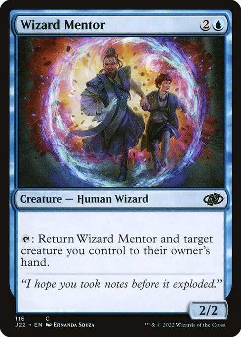 Wizard Mentor, carta Magic di tipo Creature — Human Wizard illustrata da Ernanda Souza