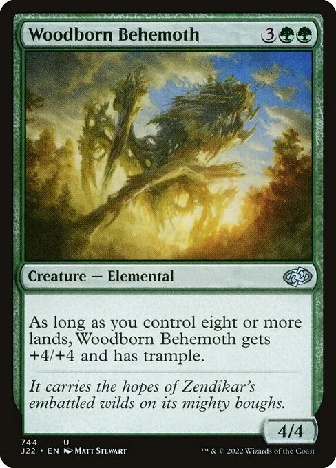 Woodborn Behemoth, carta Magic di tipo Creature — Elemental illustrata da Matt Stewart