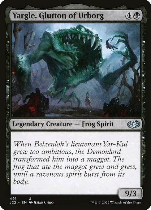 Yargle, Glutton of Urborg, carta Magic di tipo Legendary Creature — Frog Spirit illustrata da Jehan Choo