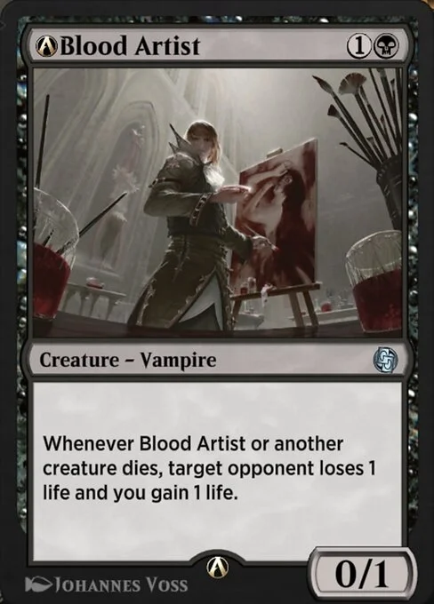 A-Blood Artist, carta Magic di tipo Creature — Vampire illustrata da Johannes Voss