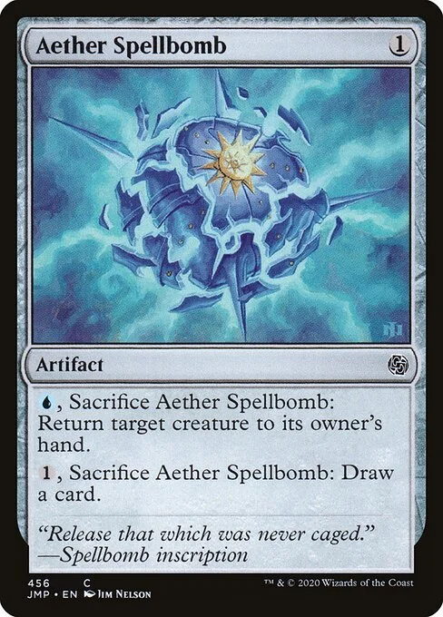 Aether Spellbomb, carta Magic di tipo Artifact illustrata da Jim Nelson