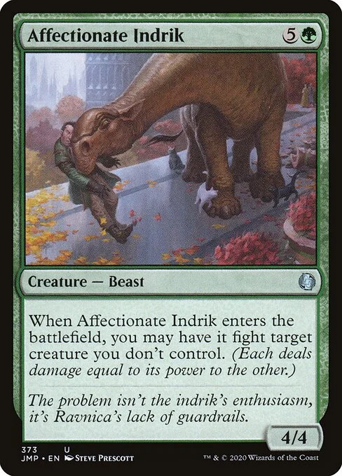 Affectionate Indrik, carta Magic di tipo Creature — Beast illustrata da Steve Prescott