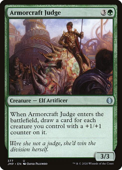 Armorcraft Judge, carta Magic di tipo Creature — Elf Artificer illustrata da David Palumbo