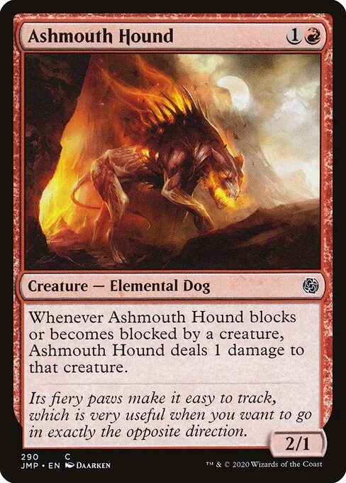 Ashmouth Hound, carta Magic di tipo Creature — Elemental Dog illustrata da Daarken