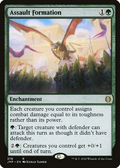 Assault Formation, carta Magic di tipo Enchantment illustrata da Kieran Yanner