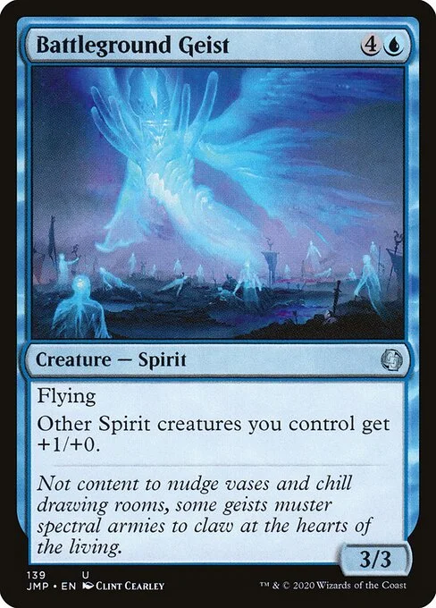 Battleground Geist, carta Magic di tipo Creature — Spirit illustrata da Clint Cearley