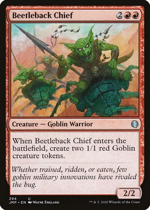 Beetleback Chief, carta Magic di tipo Creature — Goblin Warrior illustrata da Wayne England