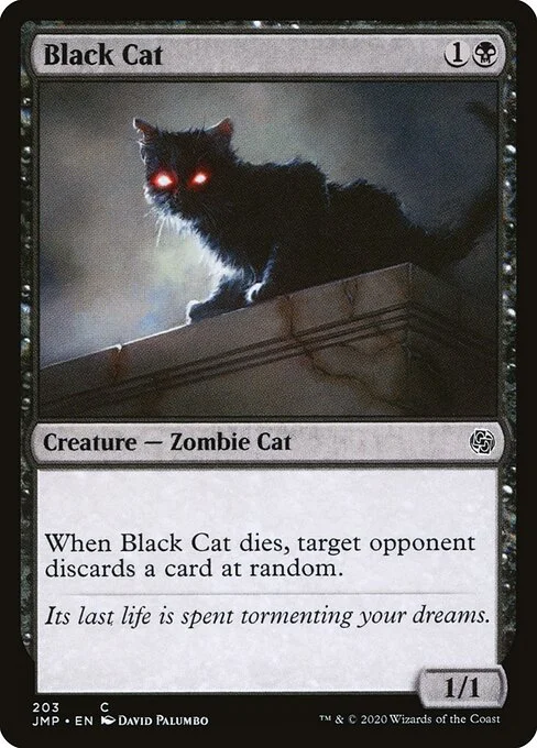 Black Cat, carta Magic di tipo Creature — Zombie Cat illustrata da David Palumbo
