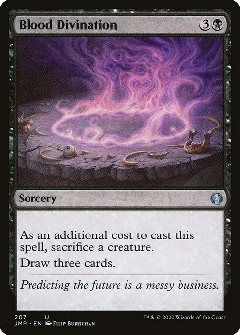 Blood Divination, carta Magic di tipo Sorcery illustrata da Filip Burburan
