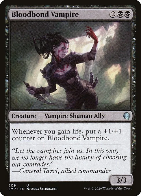 Bloodbond Vampire, carta Magic di tipo Creature — Vampire Shaman Ally illustrata da Anna Steinbauer