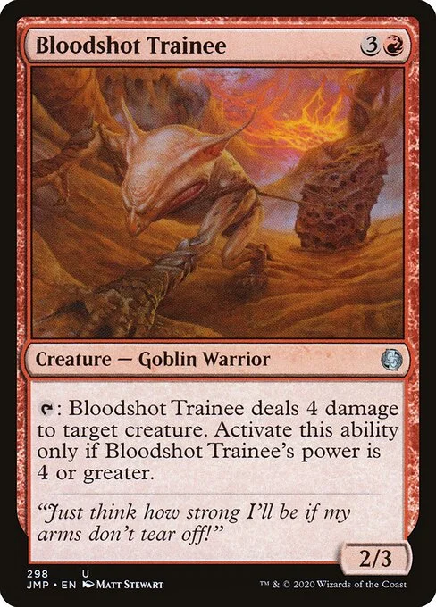 Bloodshot Trainee, carta Magic di tipo Creature — Goblin Warrior illustrata da Matt Stewart