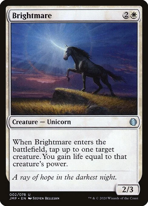 Brightmare, carta Magic di tipo Creature — Unicorn illustrata da Steven Belledin