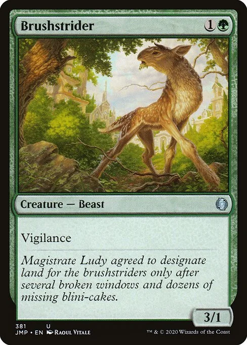 Brushstrider, carta Magic di tipo Creature — Beast illustrata da Raoul Vitale
