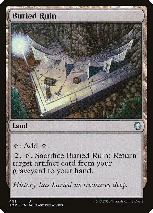 Buried Ruin, carta Magic di tipo Land illustrata da Franz Vohwinkel