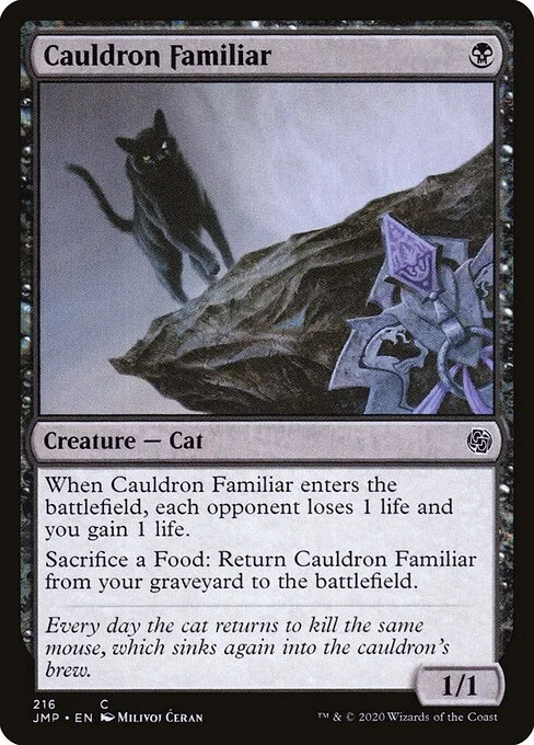 Cauldron Familiar, carta Magic di tipo Creature — Cat illustrata da Milivoj Ćeran