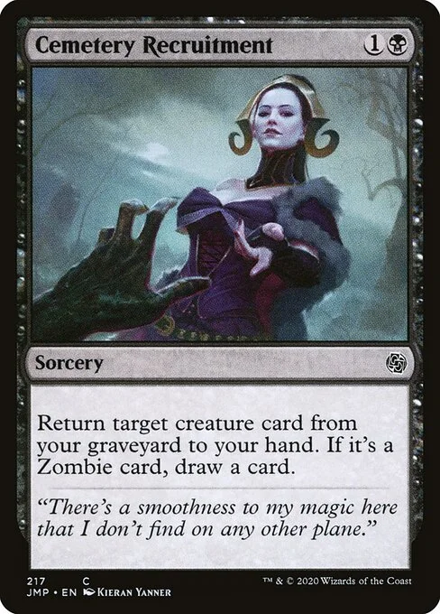 Cemetery Recruitment, carta Magic di tipo Sorcery illustrata da Kieran Yanner