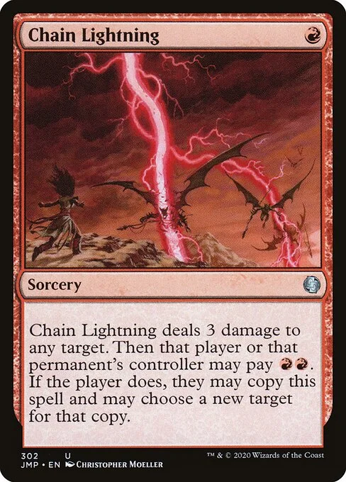 Chain Lightning, carta Magic di tipo Sorcery illustrata da Christopher Moeller