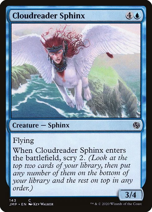 Cloudreader Sphinx, carta Magic di tipo Creature — Sphinx illustrata da Kev Walker