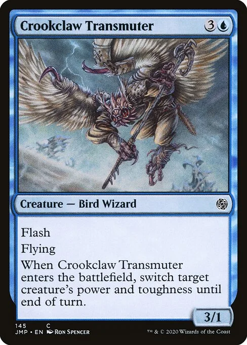 Crookclaw Transmuter, carta Magic di tipo Creature — Bird Wizard illustrata da Ron Spencer