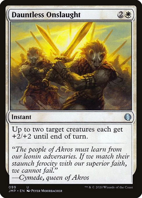 Dauntless Onslaught, carta Magic di tipo Instant illustrata da Peter Mohrbacher