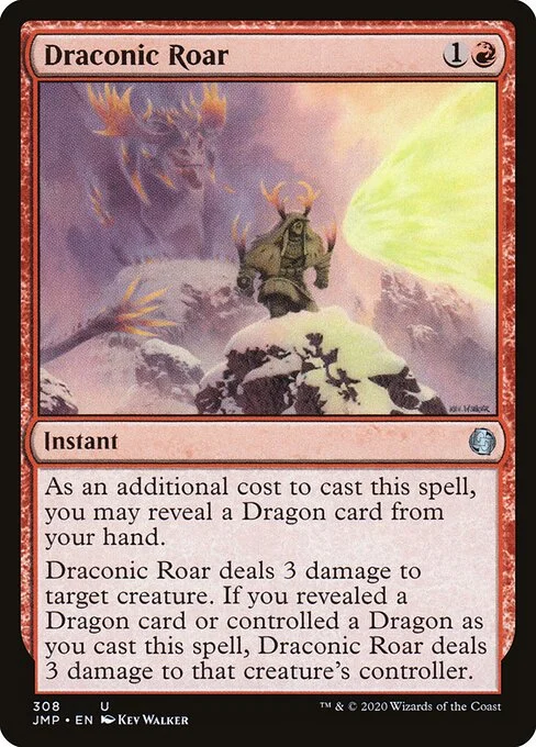 Draconic Roar, carta Magic di tipo Instant illustrata da Kev Walker