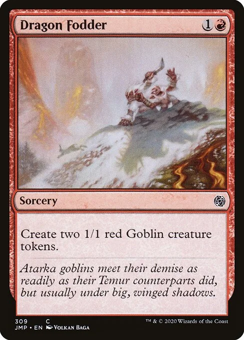 Dragon Fodder, carta Magic di tipo Sorcery illustrata da Volkan Baǵa