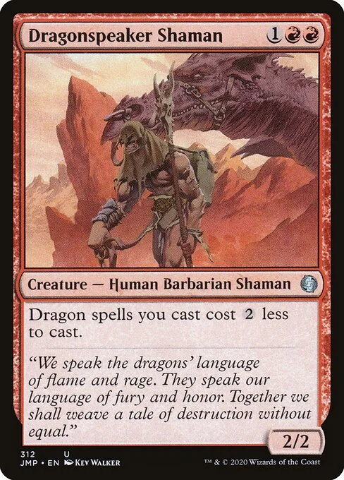 Dragonspeaker Shaman, carta Magic di tipo Creature — Human Barbarian Shaman illustrata da Kev Walker